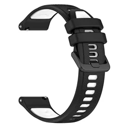 Silicone Watch Band in Various Sizes - Universal Fit Bracelet Strap - 1pecs 22MM (B - Black White)