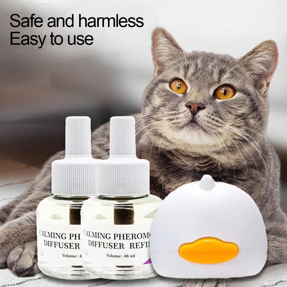 Cat Calming Diffuser Pet Pheromones Calming Diffuser Anti Anxiety Relieve Stress Cat Spray Plug-In Pet Relaxants US Plug