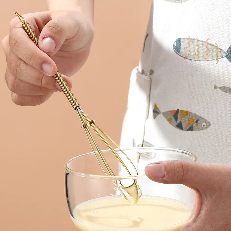 1pc Kitchen Egg Whisk Stainless Steel Manual Mini Egg Beater Baking Whisk for Blending Tools Accessories Baking Tool