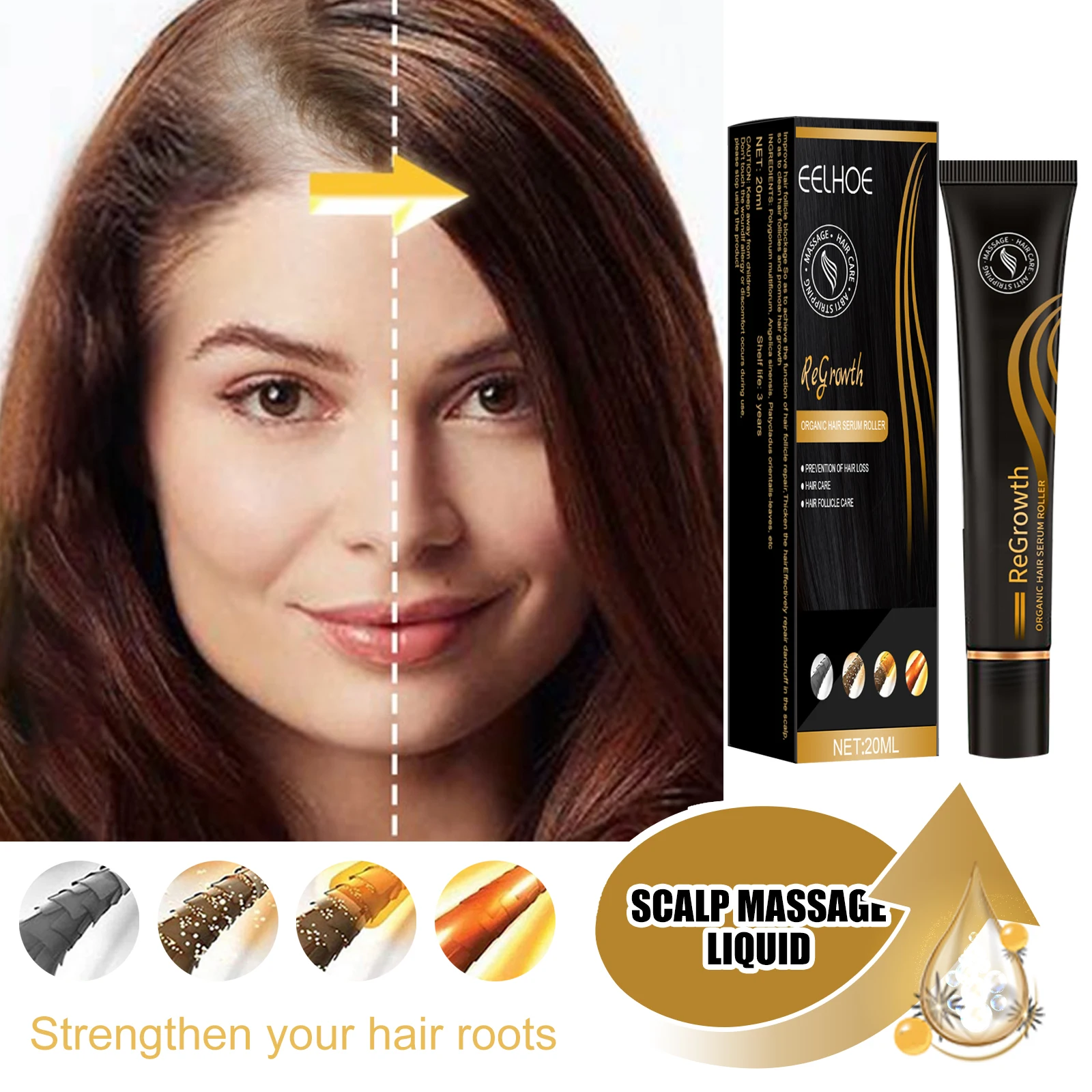Scalp Massage Liquid Improve Hair Loss Thick and Fluffy Strengthen Hair Roots Nourish & Prevent Loss For All Types
