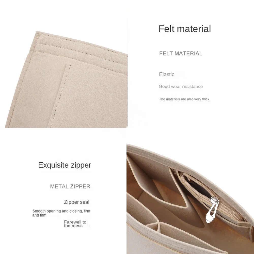 Organisateur De Sac à Main En Feutre Rose - Set De 2 Pièces Pour Ranger Votre Pochette (sans Chaîne) Wa