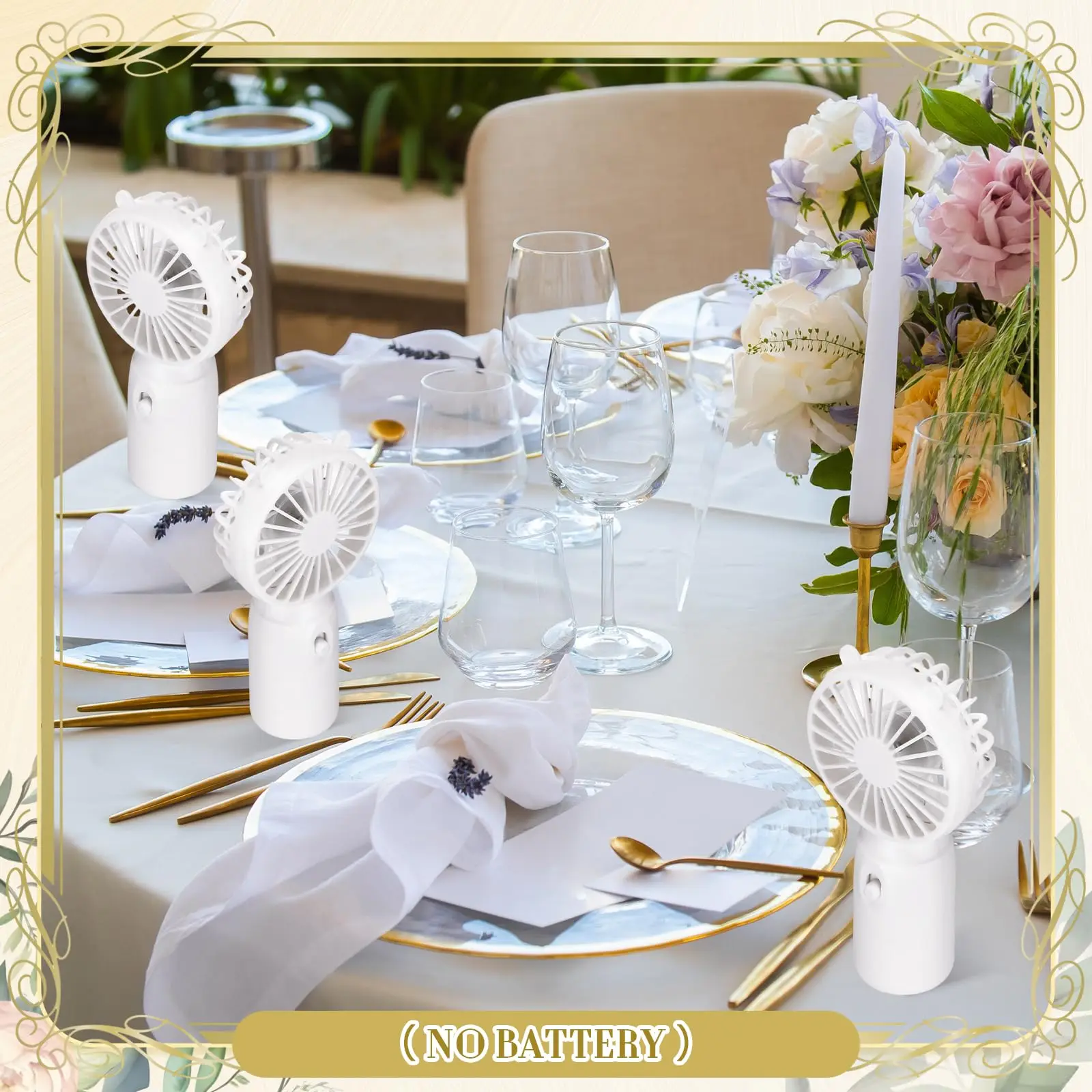 5-50pcs Portable Handheld Fans Wedding Favor for Guests Battery Powered Personal Fan Makeup Eyelash Fan Travel Pocket Mini Fans 5