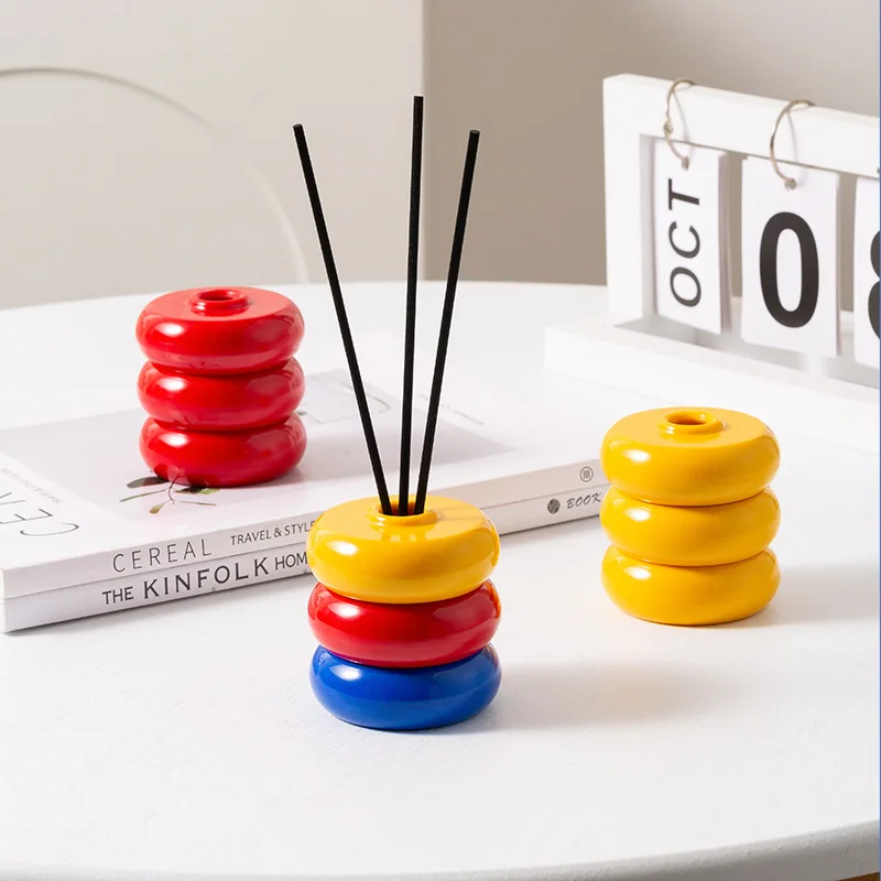 Nordic Style Desktop Ornaments Melamine Round Aromatherapy Essential Oil Aromatherapy Stick Decorative Bottle Jar