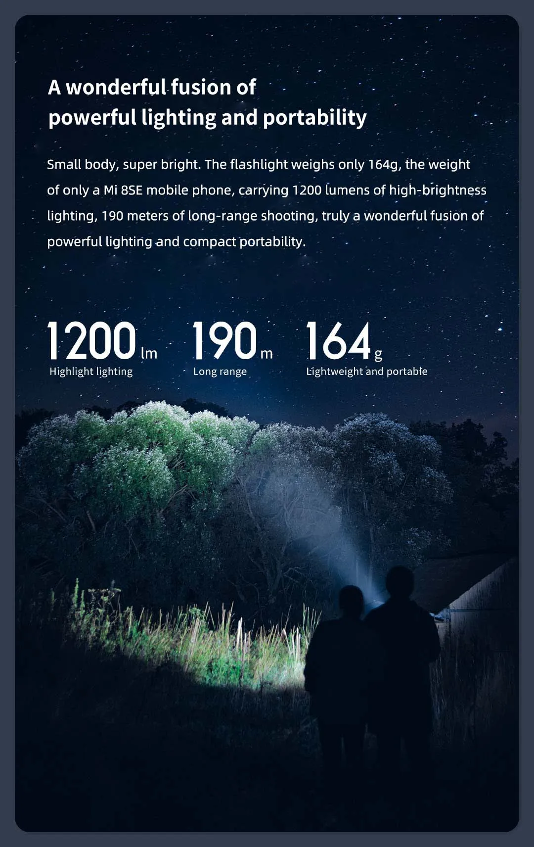 Xiaomi Nextool Outdoor Strong Light Straight Flashlight