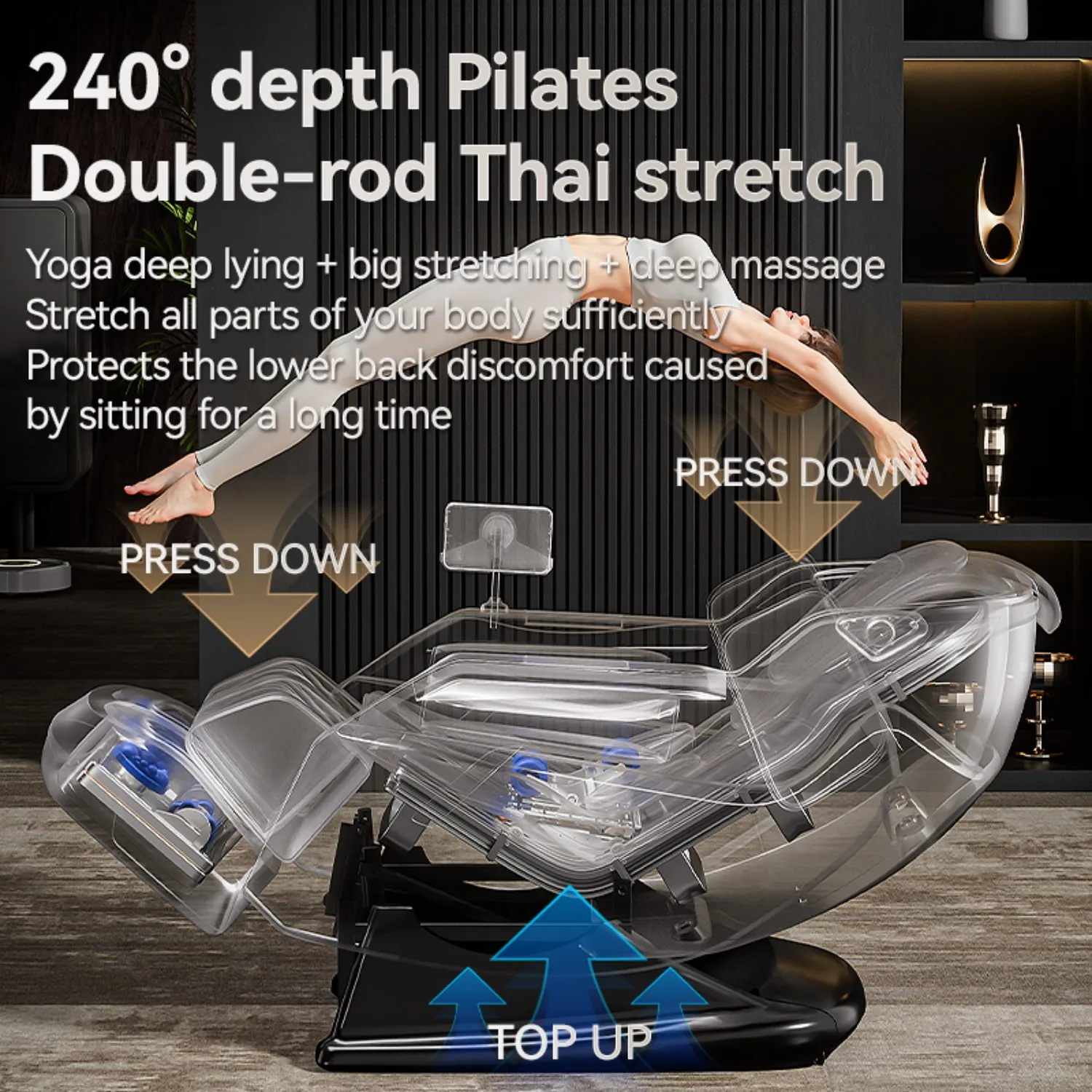 3 year warranty massage chair 4d Zero Gravity Luxury Stretch Sl Track Waist Heating  3D Thai Stretch Electric Full Body Airbag 3