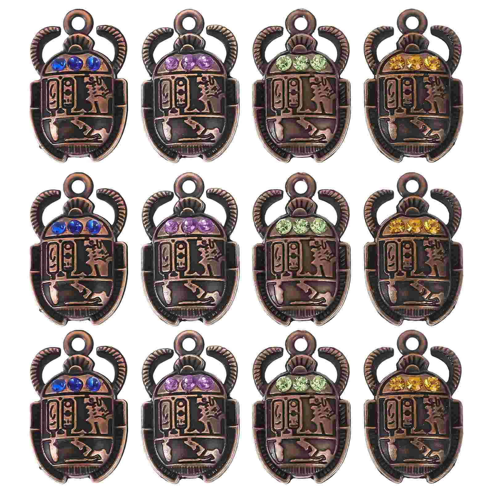 

40 Pcs Scarab Pendant Ancient Egyptian Beetle Jewelry Bracelet Charm Key Chain
