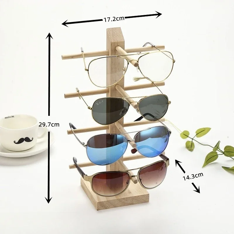 Multi Layers Wood Sunglass Display Racks Shelf Eyeglasses Show Stand Jewelry Holder for Multi Pairs Glasses Showcase Women Gift 2