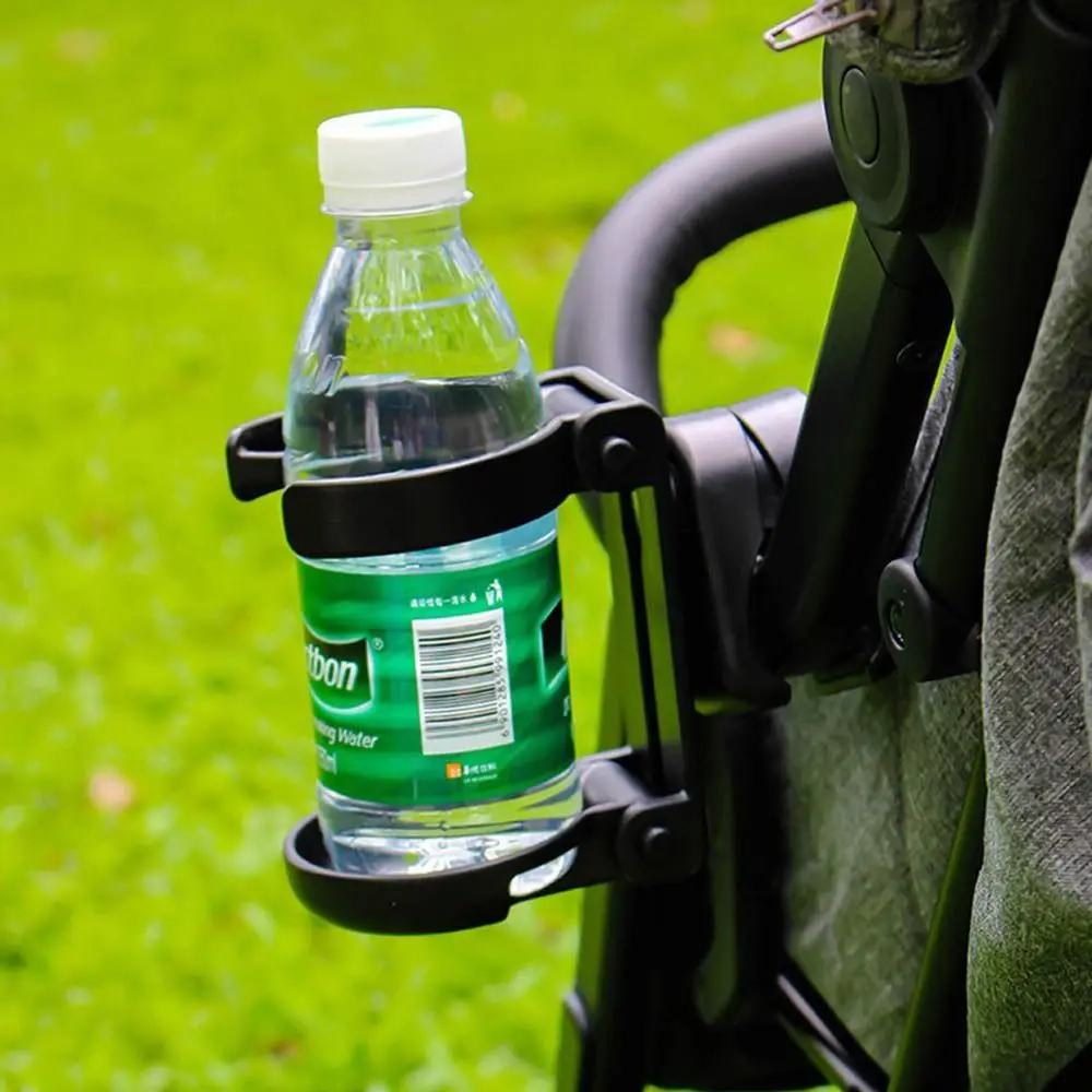 Foldable Baby Stroller Cup Holder Rotatable Black Stroller Bottle Holder Non-slip Secure Children Bicycle Cup Rack