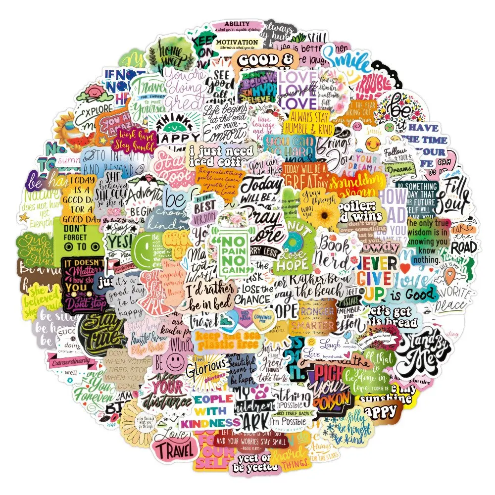 Zhang Inspirational Text Series Graffiti Stickers Notebook Skateboard Luggage Waterproof Stickers 200pcs/set