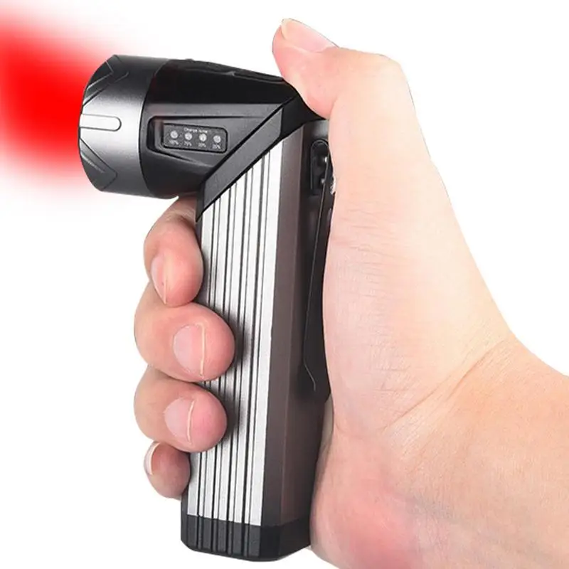 

Right Angle Flashlight 500 Lumens Rechargeable LED Flashlight Folding Bright LED Torch With Magnetic Base 90 Degree Twist