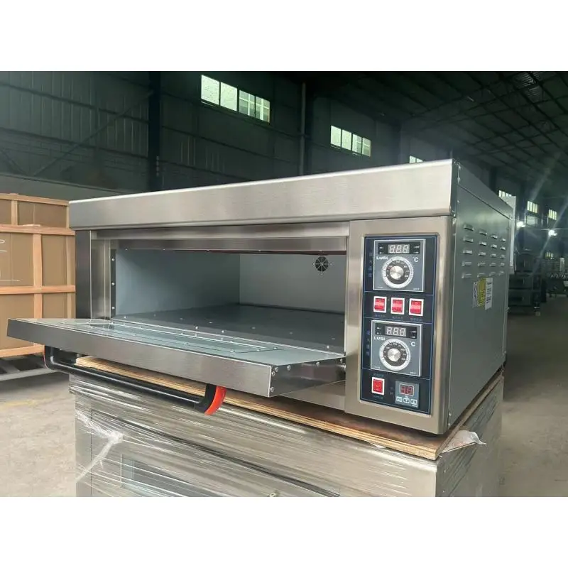 Commercial Factory Price Electric Instrumentation Control Bread Making Machine 1 Deck 2 Tray Baking Deck Oven 5