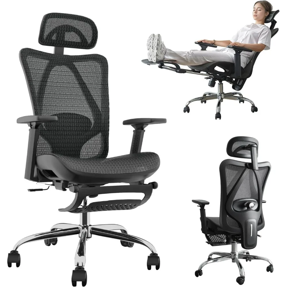 

Ergonomic Office Chair, SGS Certified Gas Cylinder,Furniture Set, Office Chair with Adjustable, Retractable Footrest, Game Chair