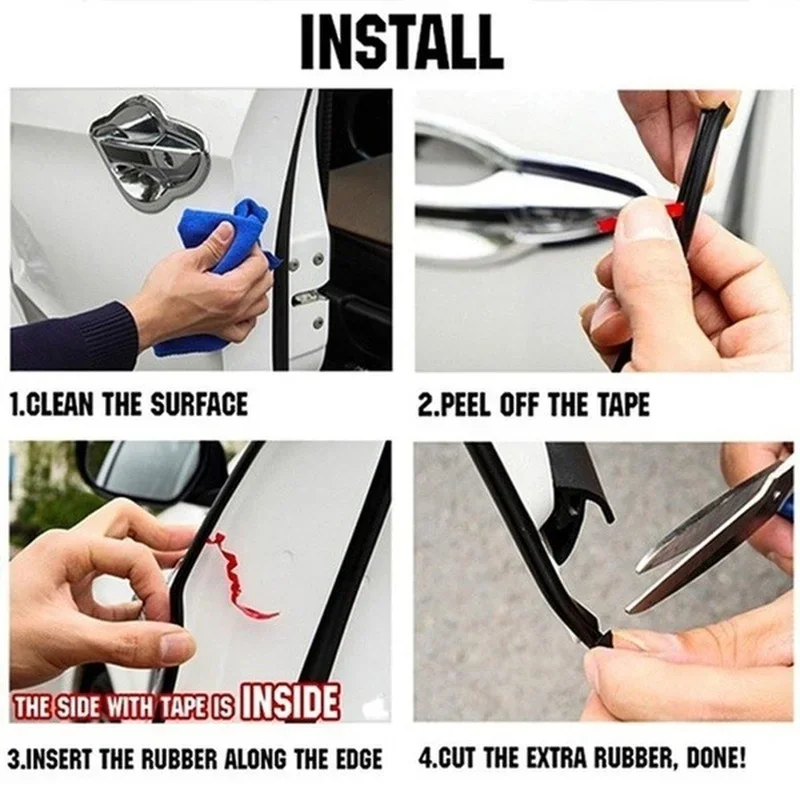 U Type Universal Car Door Protection Edge Guards Trim Trip Styling Moulding Strip Rubber Scratch Protector for Car-styling 2/5M car door edge guards car door anti collision strip car door protector car door rubber pads car door rubber protector car door edge protector