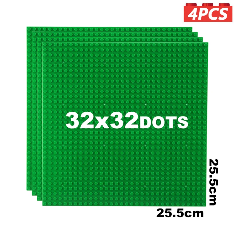 Brick Plate 4PCS 32x32 Blue Green Classic MOC Bricks Building Blocks