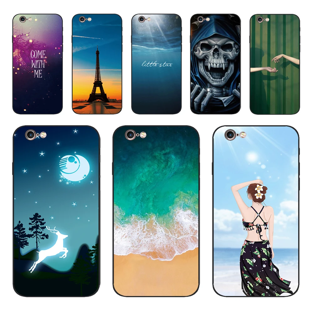 Custodia Per Iphone 5 5S Se Custodia Cover Silicone Tpu Cartoon Pattern Coque Per Iphone 6 6S Custodia Cover Coque Per Iphone 6S 5S Fundas