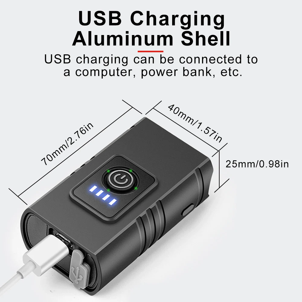USB Rechargeable Aluminum Alloy LED Bicycle Headlight and Tail Light Set