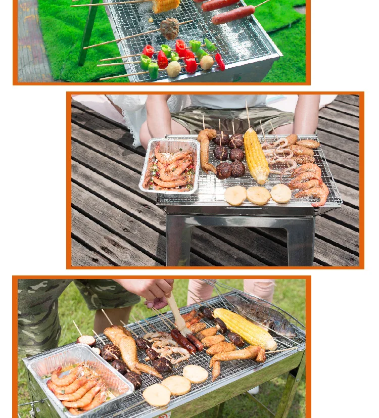 Description Picture 4 of itemWholesale 30*45cm BBQ Camping Vegetables Seafood Cooking Net BBQ Tools Galvanized Iron Grill Meshes Outdoor Charcoal
