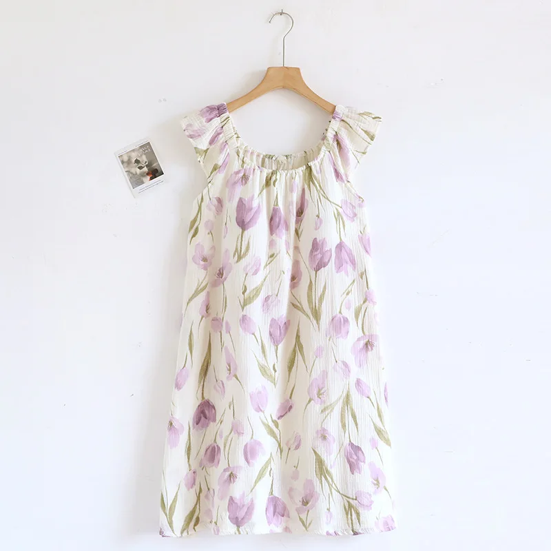 Women's Cotton Crepe Tank Top Sleep Dress