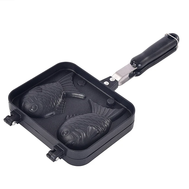 Konyha Japán Taiyaki Dupla Hal Alakú Forró Desszert Gofri Torta Pána Palacsinta Serpenyő Penészek - Image 6