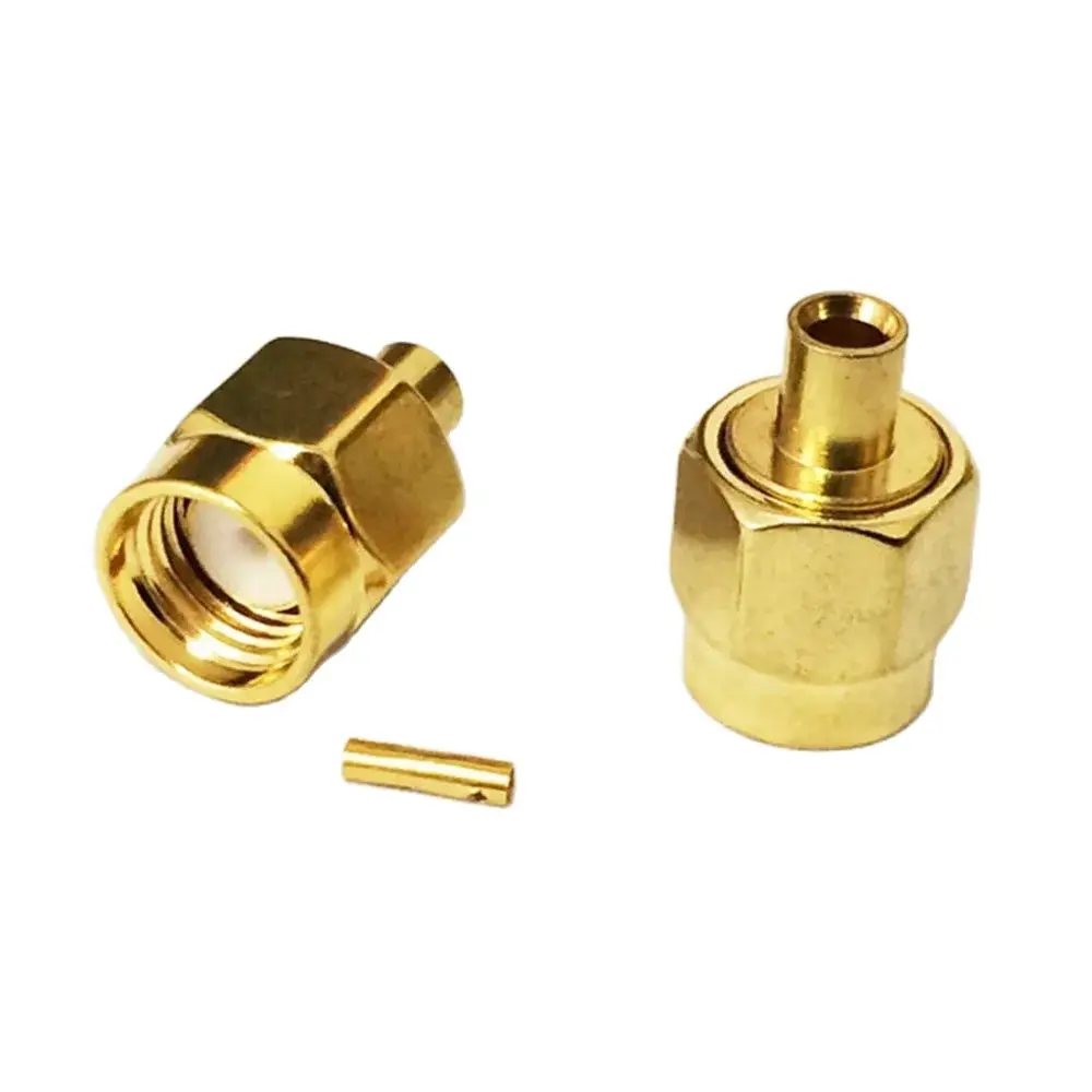 1pc  RP-SMA Male Plug  RF Coax Connector Solder for  RG405.086'  Cable Straight Goldplated  NEW Wholesale 1pc new mcx male plug rf coax connector solder for semi flexible cable rg405 086 straight goldplated wholesale