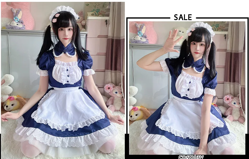 Gothic Lolita Maid Cosplay Kleid Damen Anime Halloween Party Outfit 2