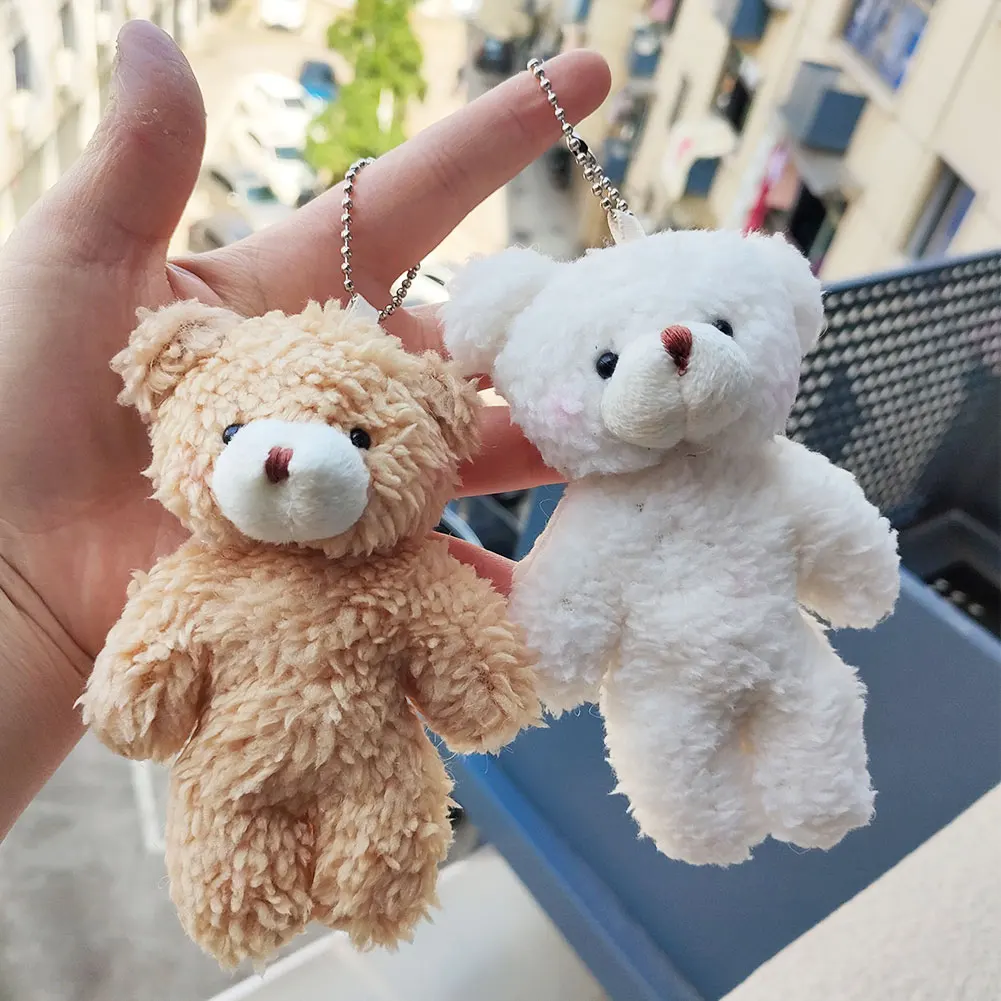 Plush Keychain Key Chain 12cm Cute Bear Plush Keyring Pendant Soft Stuffed Plush Keychain Toy Backpack Pendant Birthday Gifts For Children
