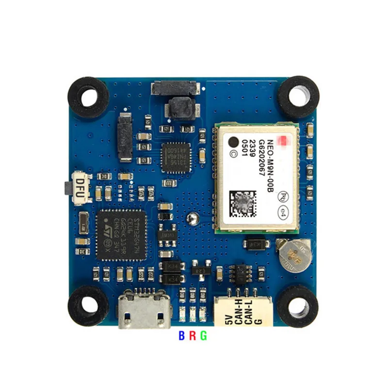 Module GNSS M9N-G4-3100 avec boussole RM3100 fixé sur un drone, prêt pour le vol.