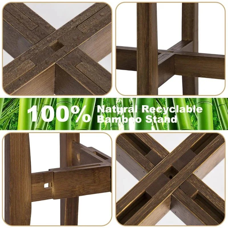Flower Pot Stand Adjustable Solid Wood Item Plant Rack for Home Decor Easy Assembly Outdoor Garden Patio Furniture Plant Stand