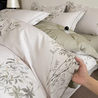 Nouvel ensemble de literie en coton égyptien 3 pièces, design imprimé de haute qualité, comprenant 1 housse de couette et 2 taies d'oreiller, doux, plusieurs tailles disponibles 3