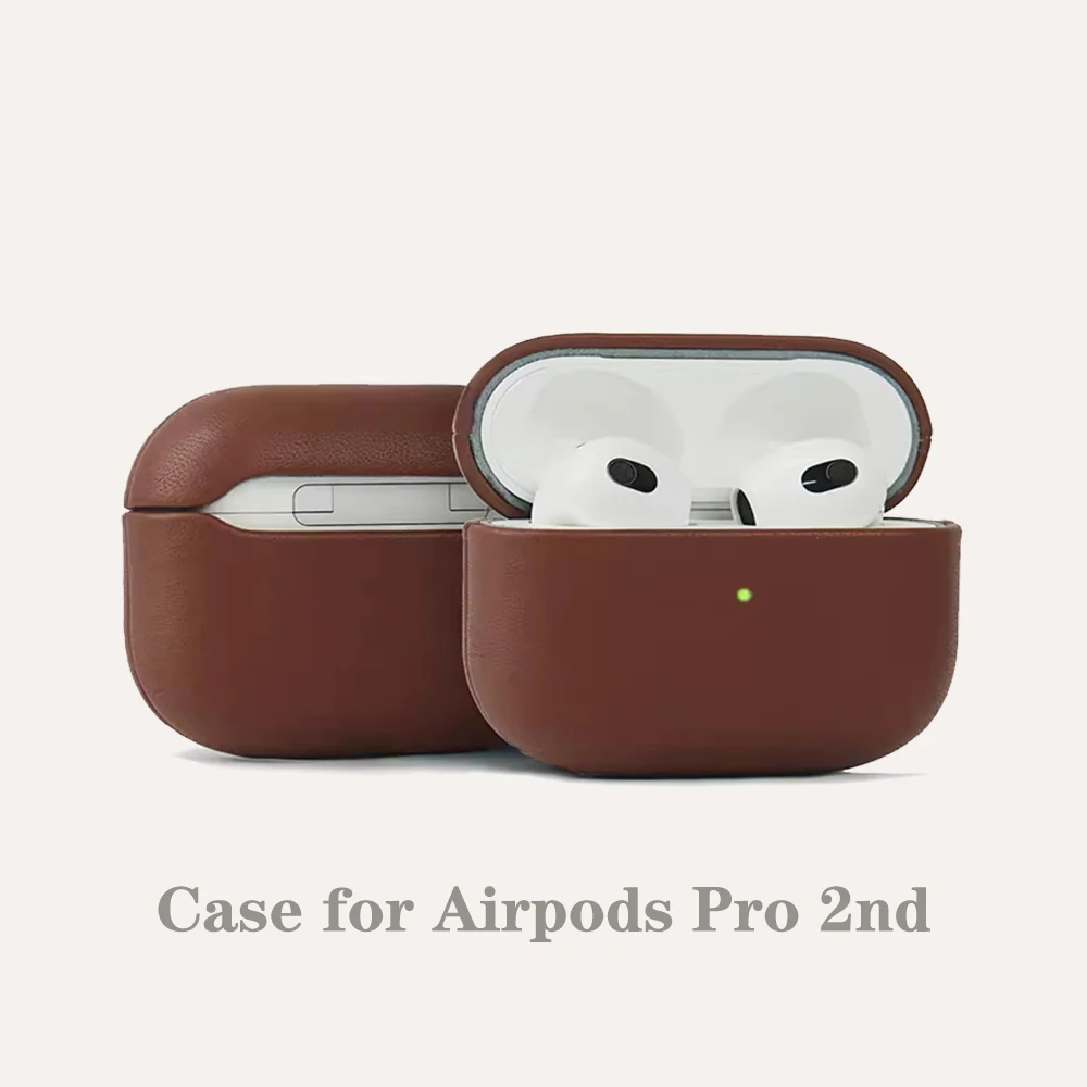

Leather Case for AirPods Pro2nd Protective Shell Full Coverage Drop-proof Cover Air Pro 3 With Lanyard Incase Loss Prevention