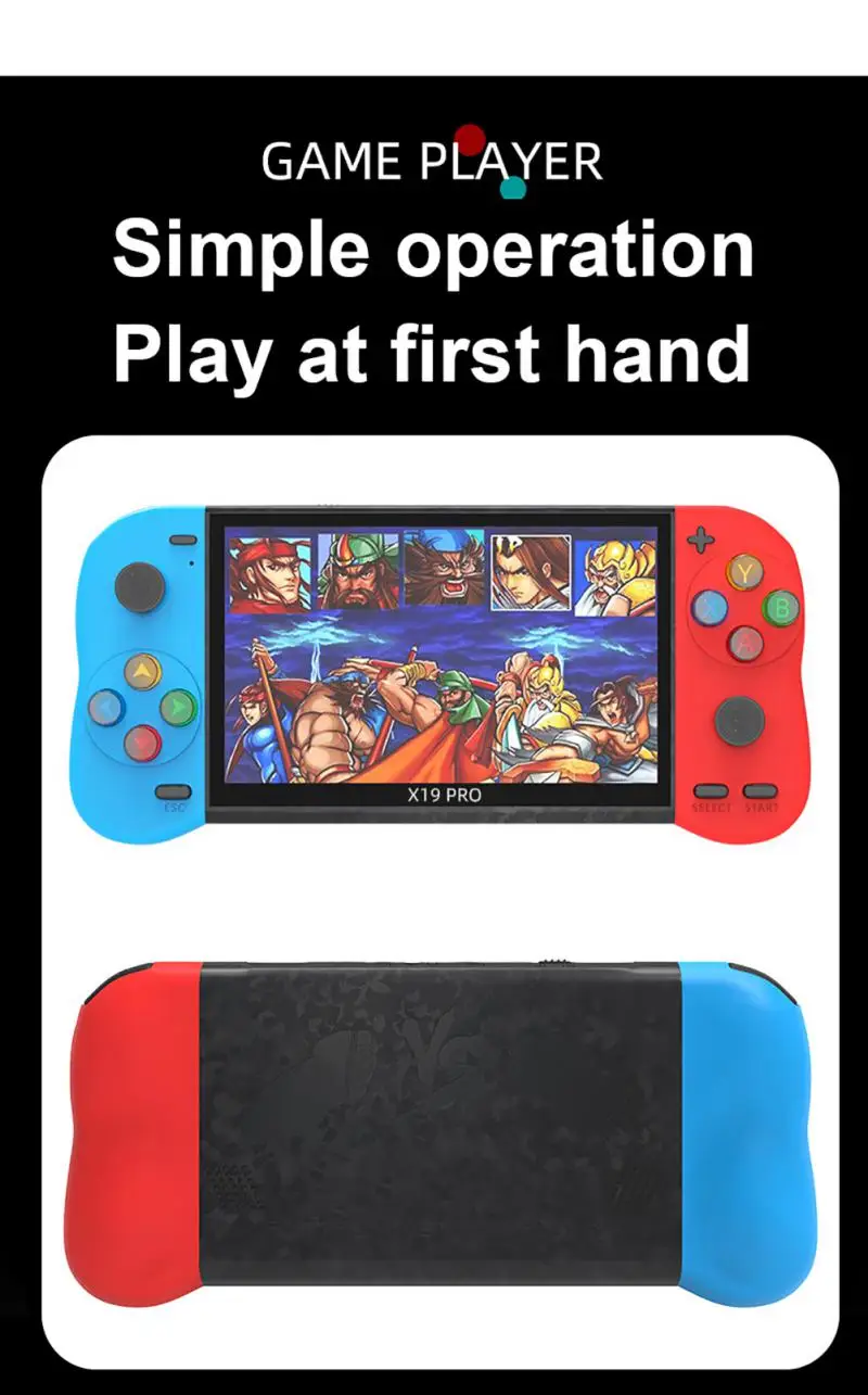 2022 NEW 5.1 Inch X19 Pro Video Game Console 8GB Dual Joystick Handheld Game Console Children Portable Retro Game Console Gaming