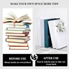 4Pcs Clear Acrylic Bookends L-shaped Desk Organizer Desktop Book Holder School Stationery Office Accessories 4