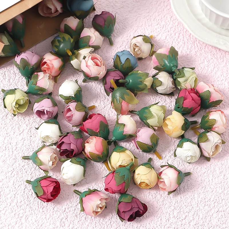 Artificial plants, flowers, rose, flower bouquet 10/50Pcs Rose Artificial Flowers Head Silk For Home Decor Christmas Party Wedding Decoration DIY Wreath Accessories