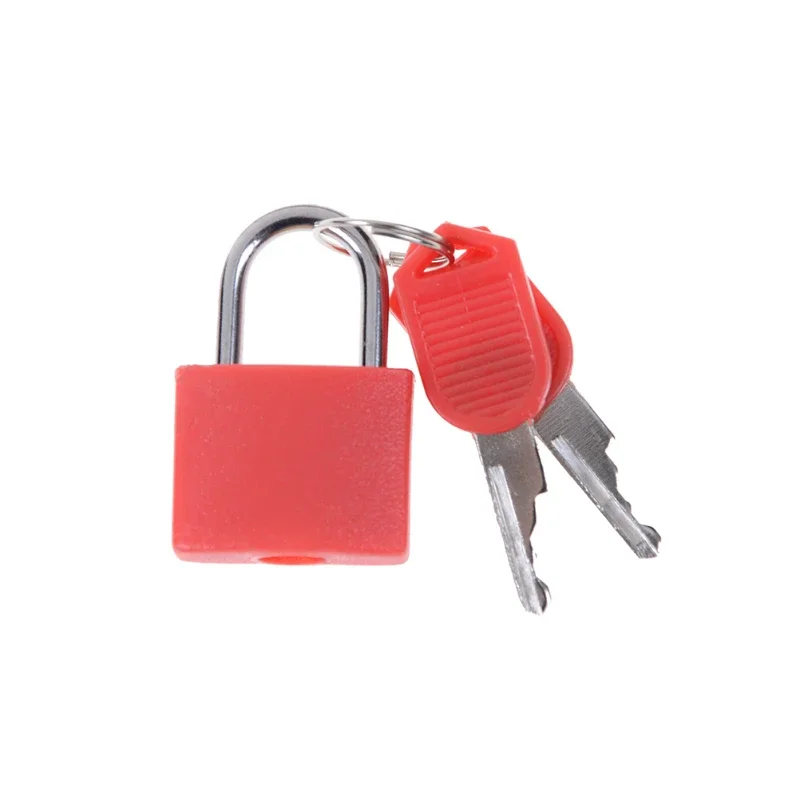 1PCS 22mm Lock With 2 Keys Small Mini Strong Steel Padlock Travel Suitcase Diary Colored plastic case padlock Decoration