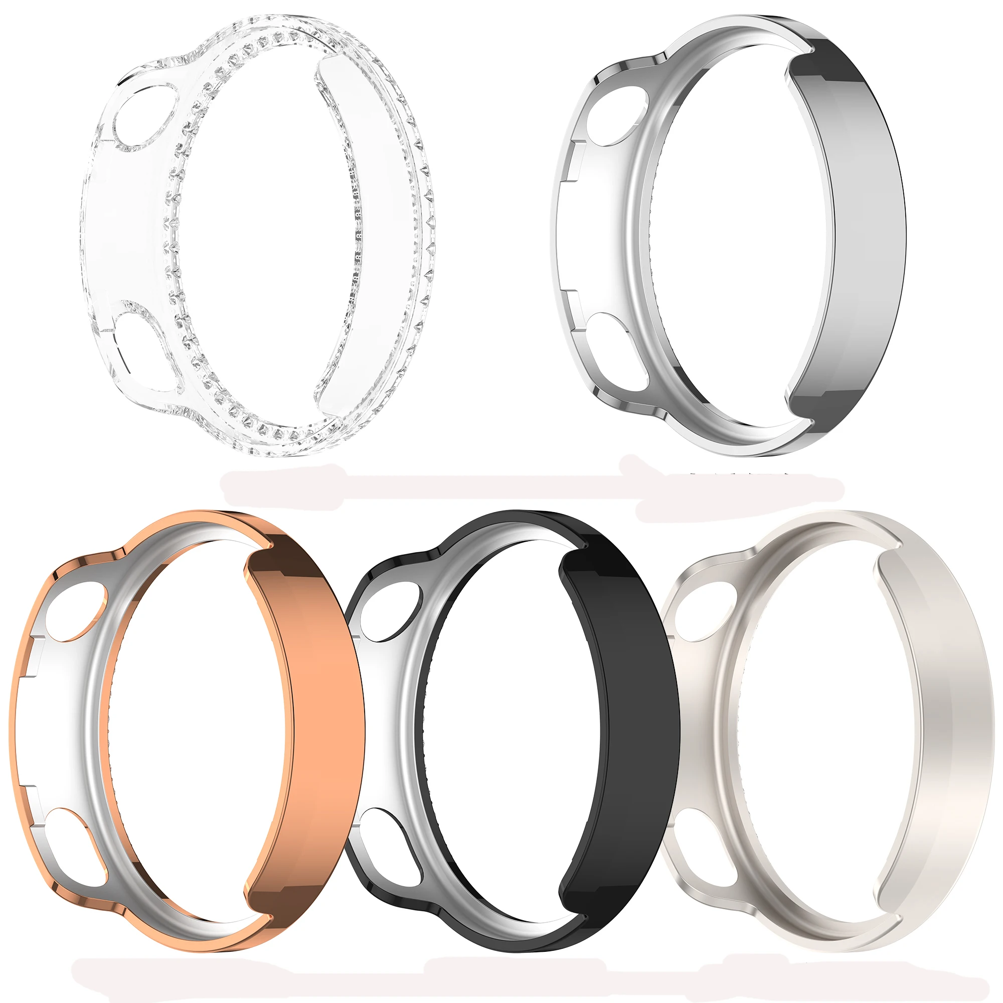 Diamond Protective Case for Smartwatch - Premium Strap Cover & Screen Protector Accessory