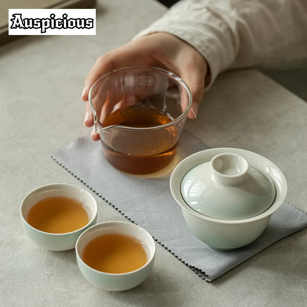 Pink Gradient Tea Set with Portable Bag - مجموعة ا...