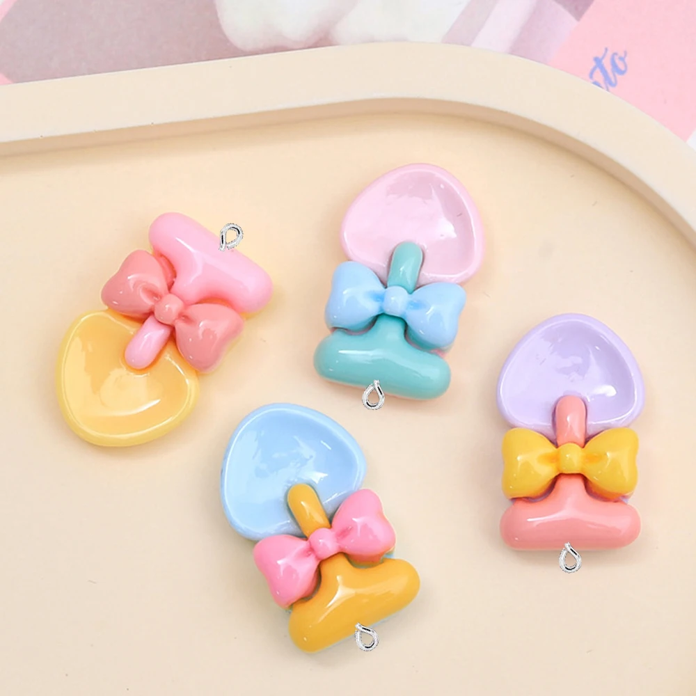 반짝이는 나비넥타이 삽 시리즈 플랫 백 참, 귀걸이 팔찌 머리핀, DIY 쥬얼리 펜던트 장식 액세서리, 10 개