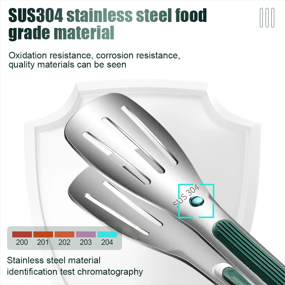 WALFOS Stainless Steel Silicone Kitchen Tongs BBQ Clip Salad Bread Cooking  Food Serving Tongs Kitchen Tools - AliExpress