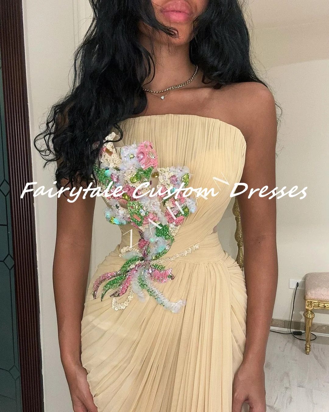 

Fairytale فستان حفلات الزفاف Robe De Soiree Femmes Sheath Strapless Floor-Length Zipper up Evening Dress Women Luxury 2024 Dubai