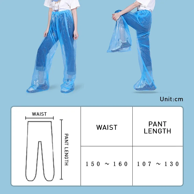 5/1PCS Disposable Raincoat Pants Portable Splash Proof Split Raincoat Outdoor Travel Drifting Cycling Feet-wrapped Rain Pants
