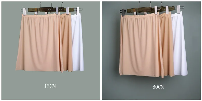 Description Picture 4 of itemPlus Size bottoming skirt Half Body Slips Dress For Summer Thin Ice Silk High Waist Elastic Anti-Penetrating Underskirt Lining