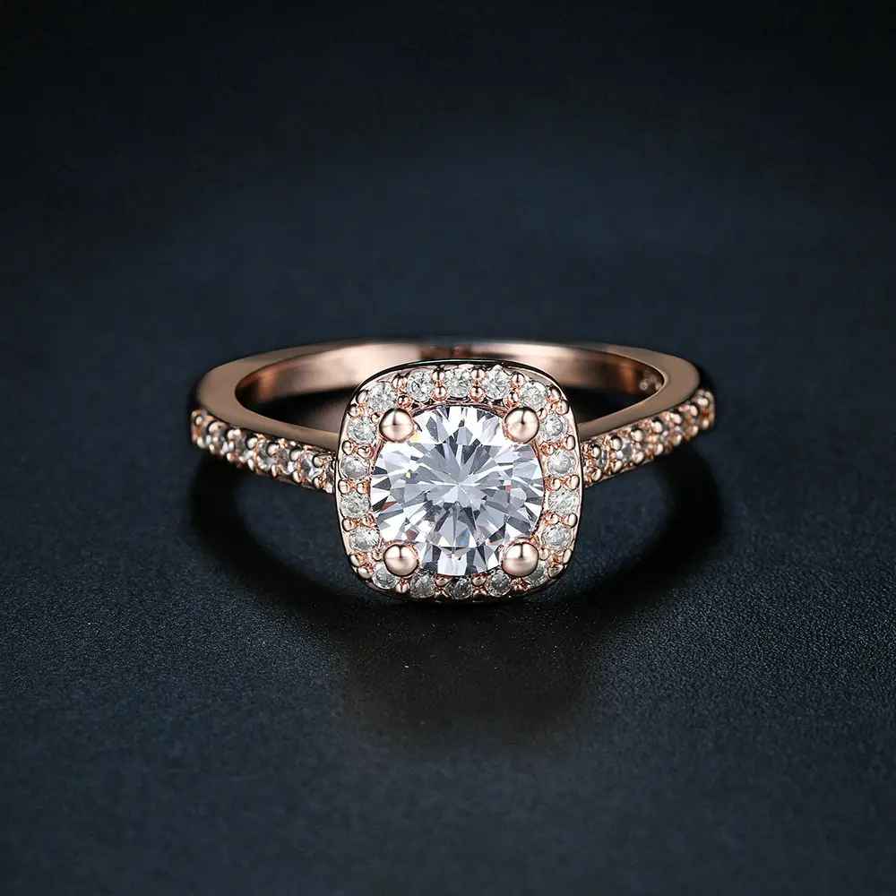 Anillo De Compromiso De Circonita Cúbica - 1,25 Quilates, Corte Redondo, Juego De Anillos De Boda, Tallas 4-11