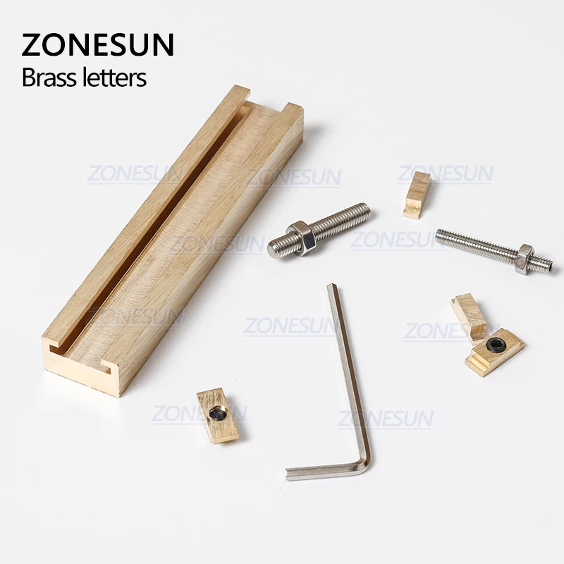 ZONESUN 184 Pcs Alphabet Letter Set With 10cm T Slot Hot Foil Stamping Machine Custom Logo Initial Personalized Pencil Leather