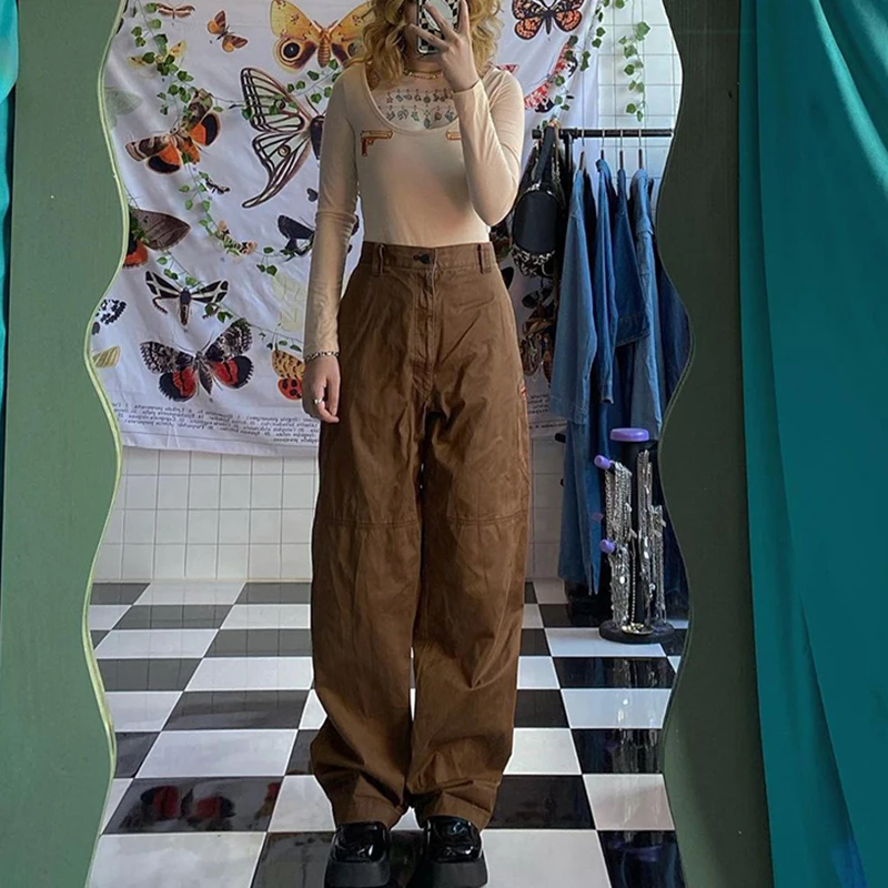 low rise baggy cargo pants