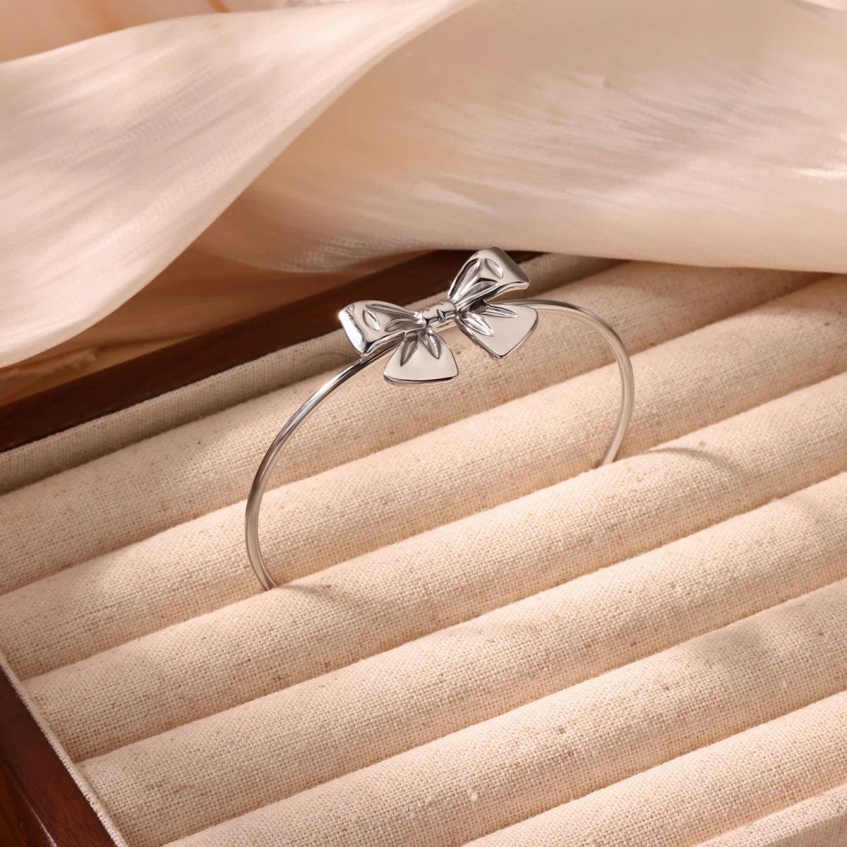 Bow Tie Cuff Open Bracelet For Women Girls