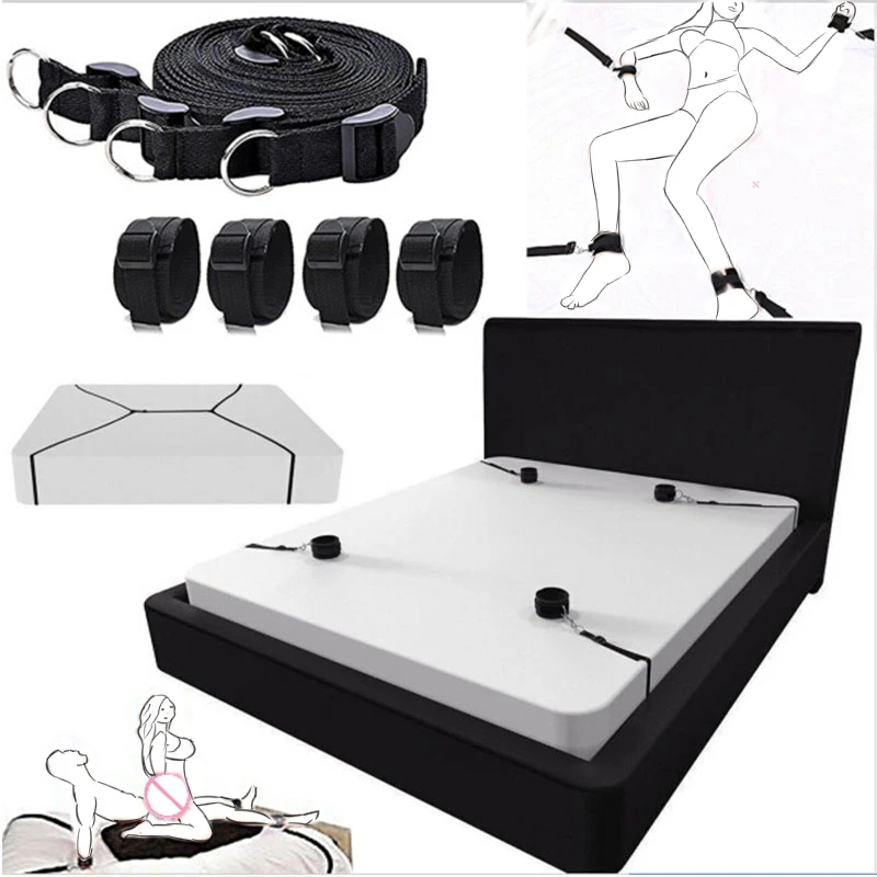 Erwachsene Paare Bdsm Erotische Produkte Sex Spielzeug Frauen Handschellen Harness SM Zurückhaltung Handgelenk Knöchel Manschette Bondage Intime Set Sex Shop 1