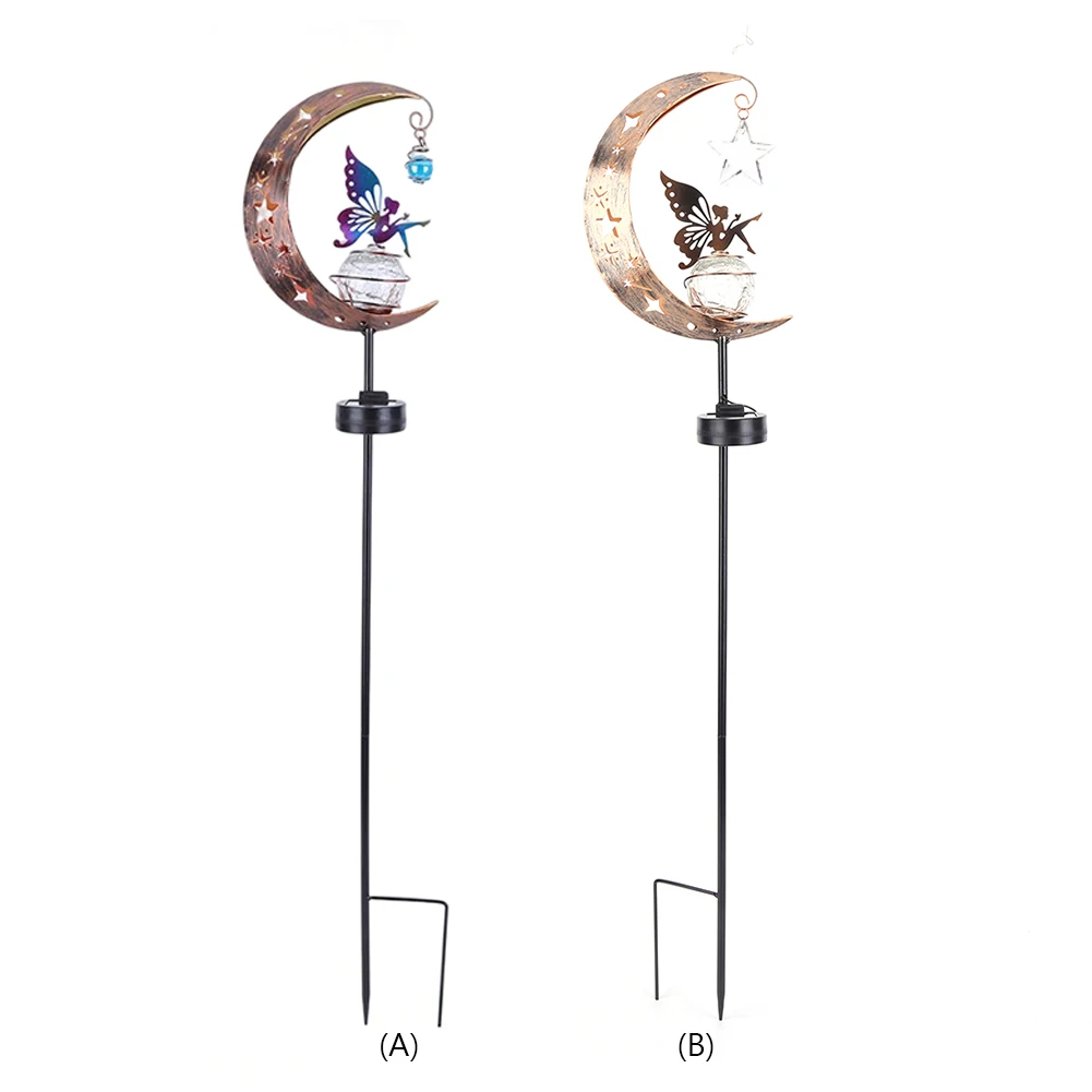 야외 마당용 방수 LED 유리 공 정원 조명, 다리미 아트 달, 요정 조명, 정원 장식 램프, 600mAh