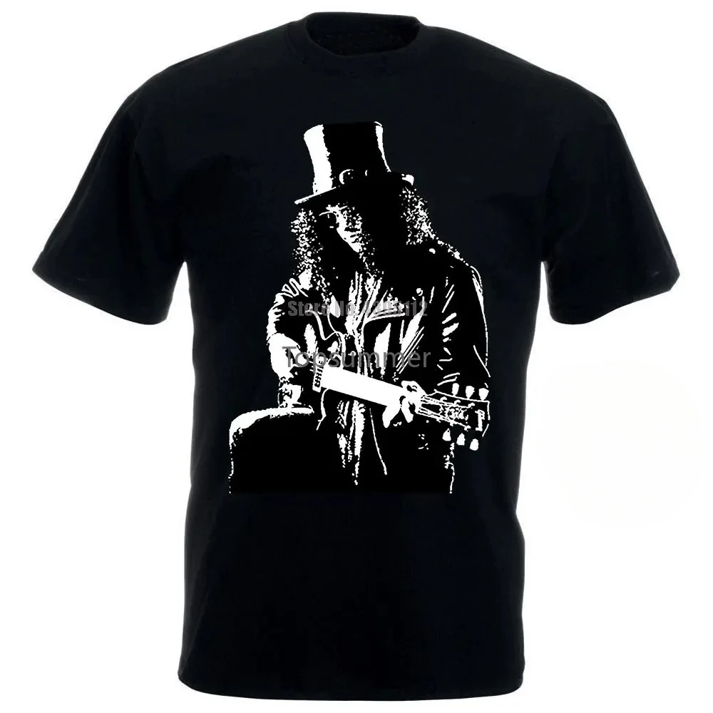 Maglietta Da Uomo Slash Guns N Roses Iconic Rock Fitness-T-Shirt Nera Novità Tshirt Uomo