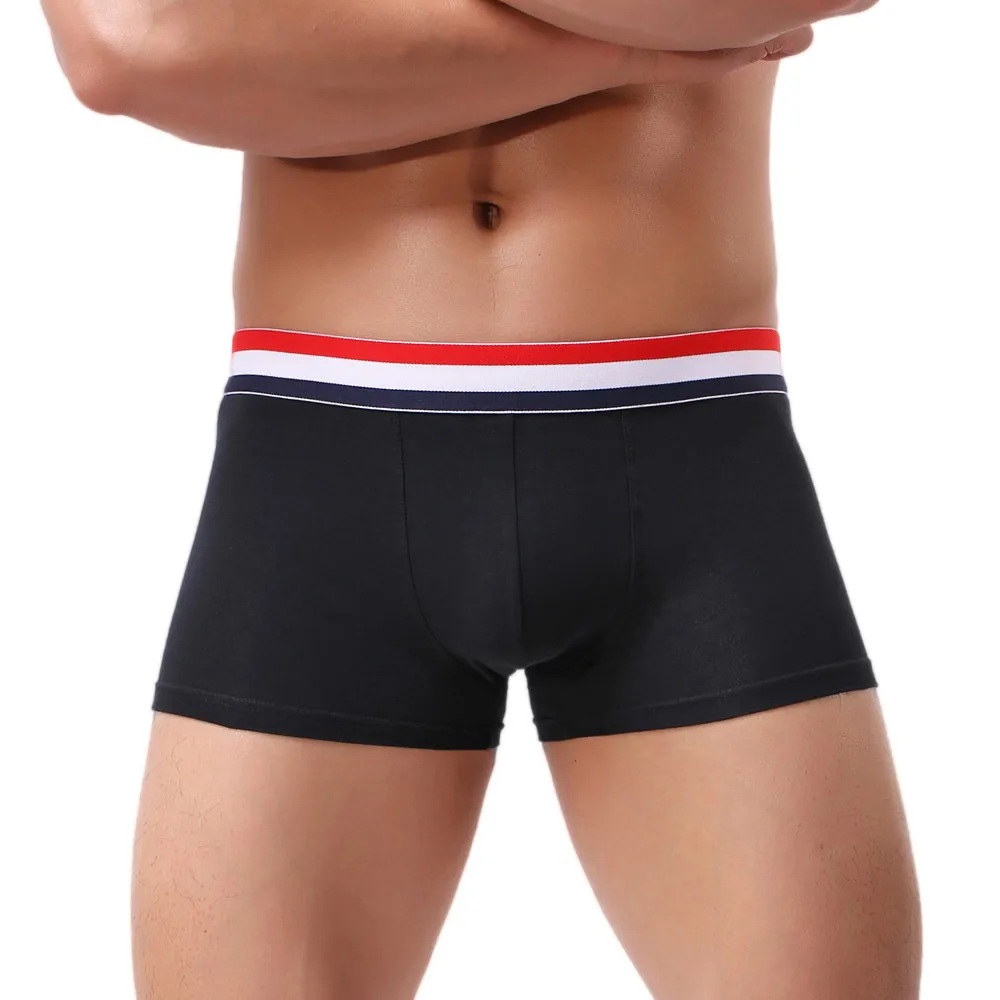 New Male Underpant Fashion Sexy Men's Boxer Solid Cotton Breathable Mens Elastic Underwear Men Boxers Shorts Male Underpants
