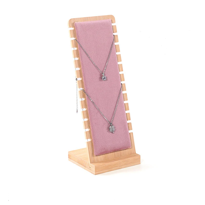 Elegant Solid Bamboo Jewelry Display Stand - Necklace and Pendant Organizer